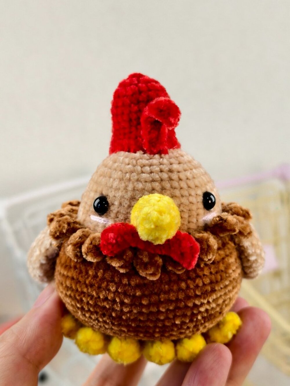 Handmade Amigurumi Crochet Brown Hen Plushie